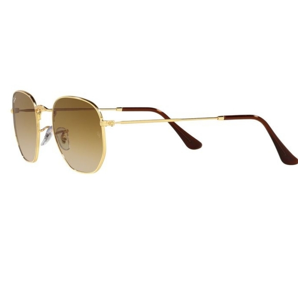 RayBan Hexagonal Gradient Brown Lenses RB3548N Gold Frame Men & Women - Picture 4 of 16
